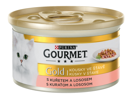 Konzerva Gourmet Gold kuře + losos 85 g