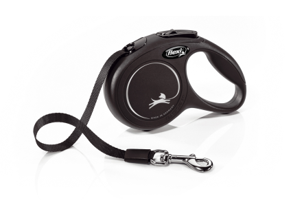 Flexi New Classic XS pásek 3 m/12 kg černá
