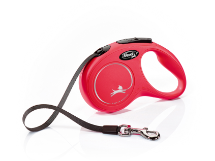 Flexi New Classic S - pásek 5 m/15 kg červená