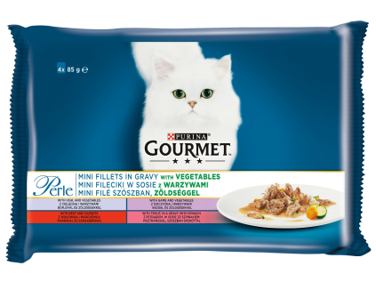 Kapsičky Gourmet Perle mini filetky ve štávě se zeleninou 4x85 g