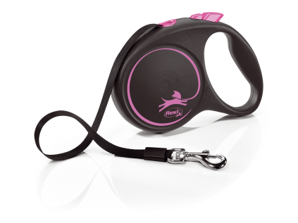 Flexi Black Design L pásek 5 m/50 kg růžové