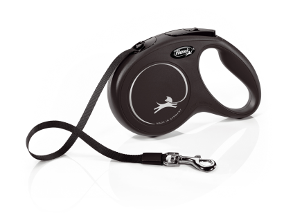 Flexi New Classic M pásek 5 m/25 kg černé
