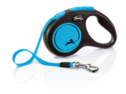Flexi New Neon S pásek 5m/15 kg modré