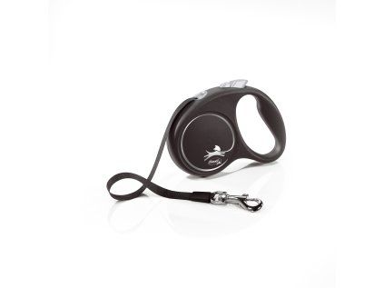 Flexi Black Design S pásek 5m/15 kg stříbrné