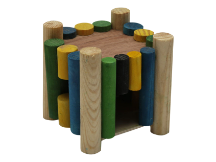 Hračka HUHUBAMBOO HLODAVCI dřevěné krmítko malé 9 x 9 x 9 cm