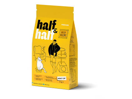 Half&Half Cat Adult hovězí 2 kg