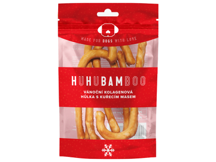 Huhubamboo vánoční kolagenová hůlka s kuřecím masem 5 ks